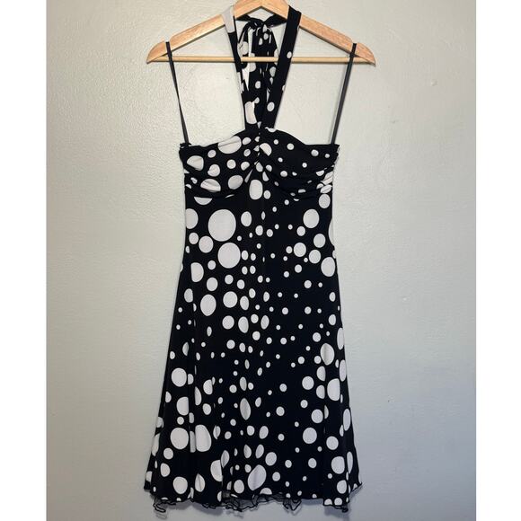 90s Vintage Byer California Women's Size S Polka Dot Strapless Halter Top Dress - Picture 2 of 7